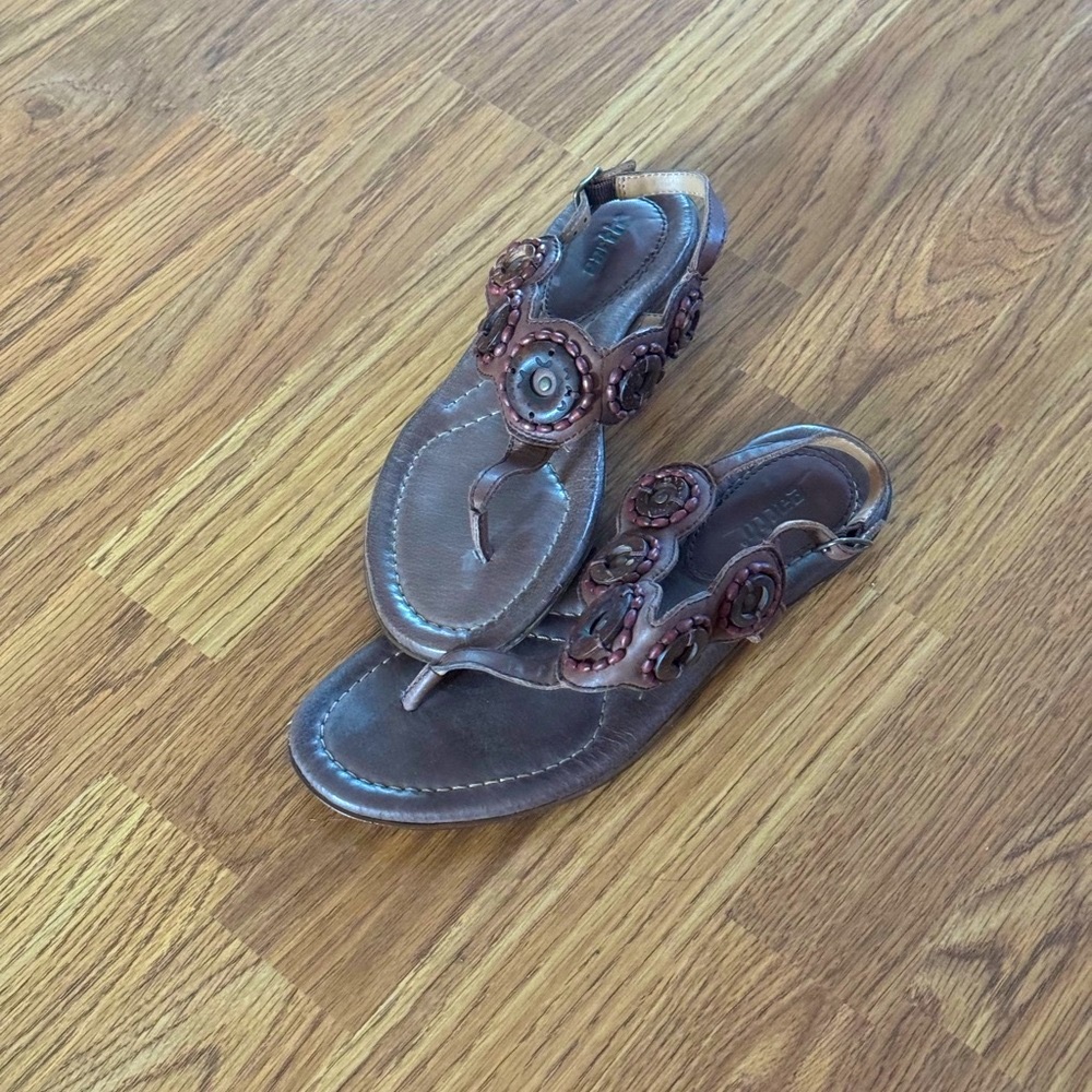Embellished Brown Sandals
